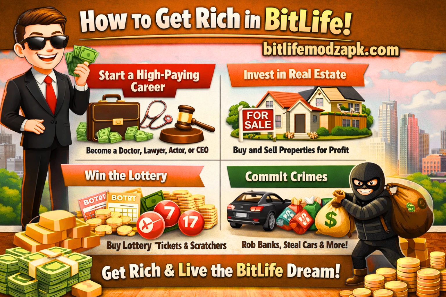 How to get rich in BitLife step-by-step Guide